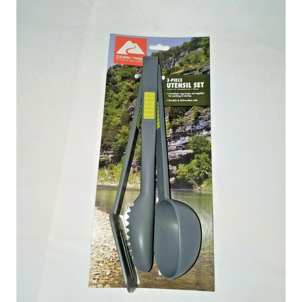 Ozark Trail Outdoor Equipment 3-piece Utensil Set Spatula Tongs Spoon